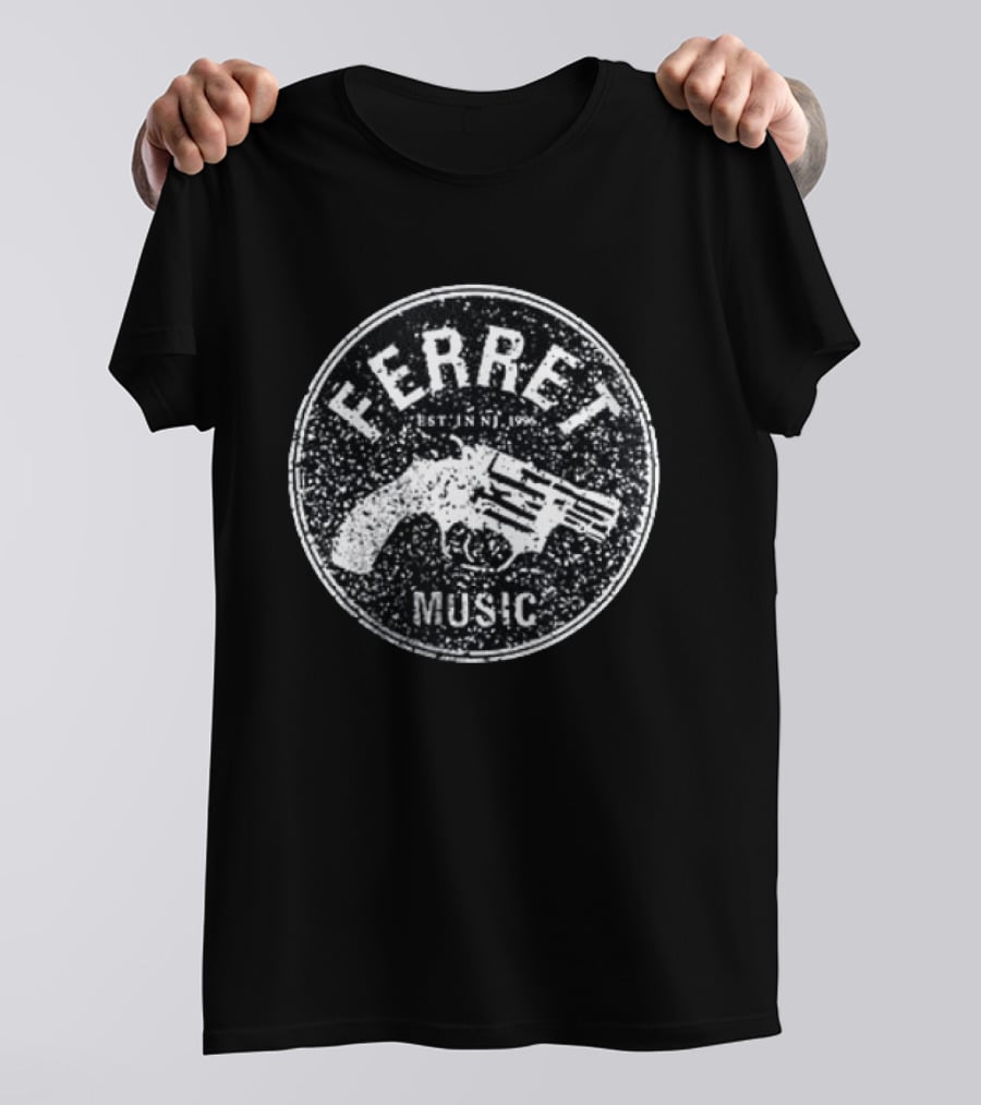 Ferret Music Est NJ 1996 Gun Graphic Circle T-Shirt