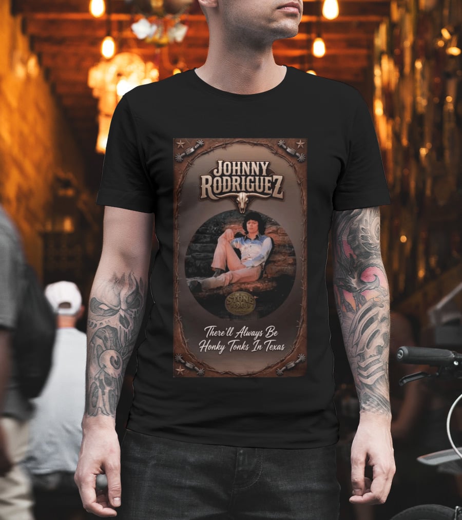 Johnny Rodriguez Cowboy Style Texas Honky Tonks Music Stone Pony T-Shirt