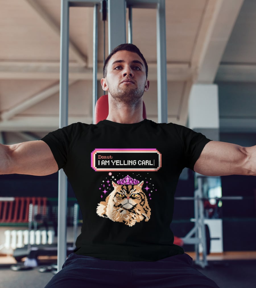 Donut The Cat I Am Yelling Carl Pixel Art Meme T-Shirt