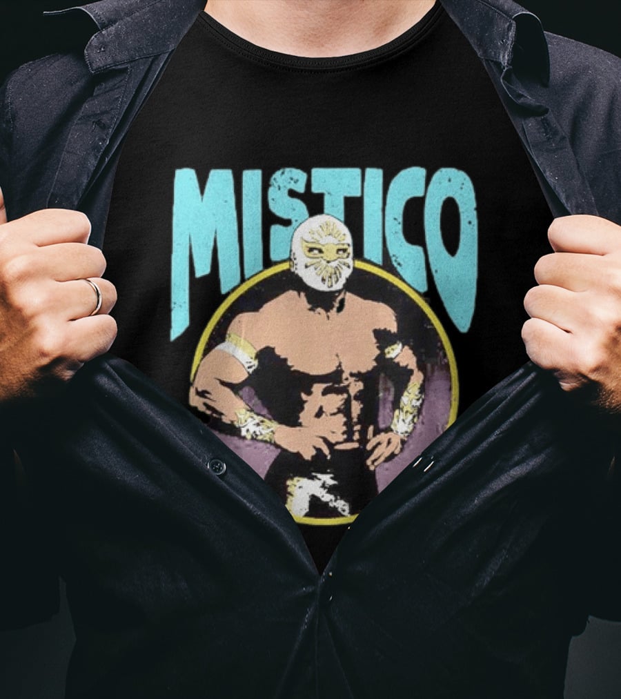 Mistico Lucha Libre Wrestler CMLL Mexican Wrestling Iconic Masked Fighter T-Shirt