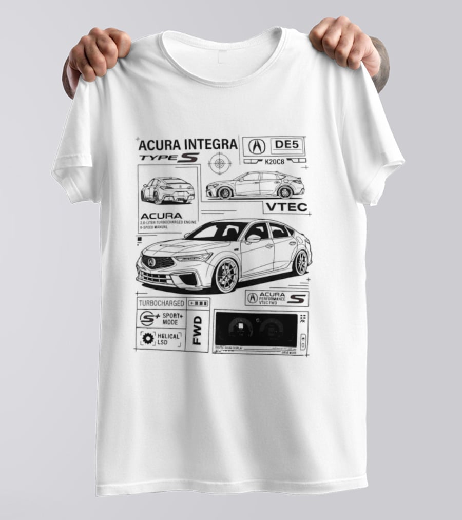 Acura Integra Type S Technical Blueprint T-Shirt