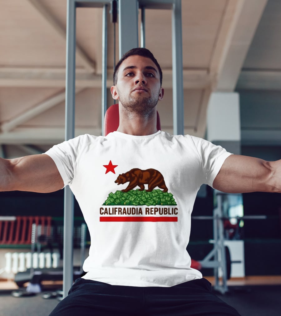 CalifraudIA Republic Bear On Money With Red Star T-Shirt