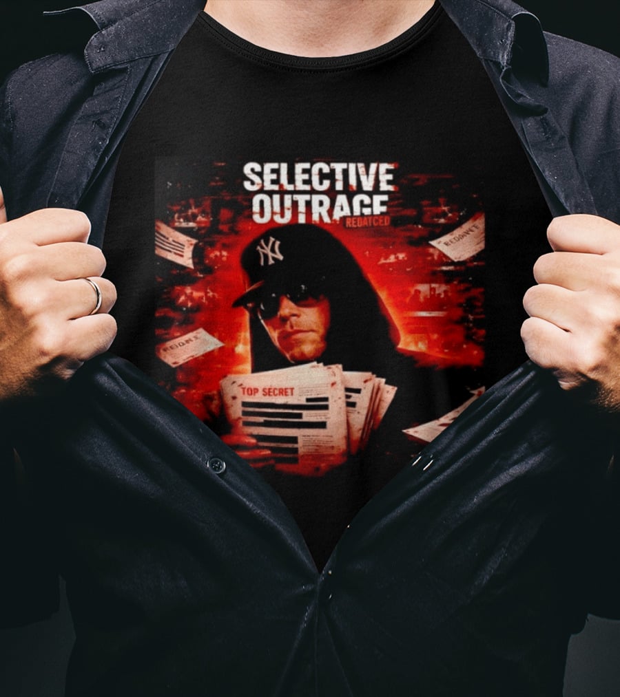 Selective Outrage Redacted Top Secret NY Yankees Hat T-Shirt