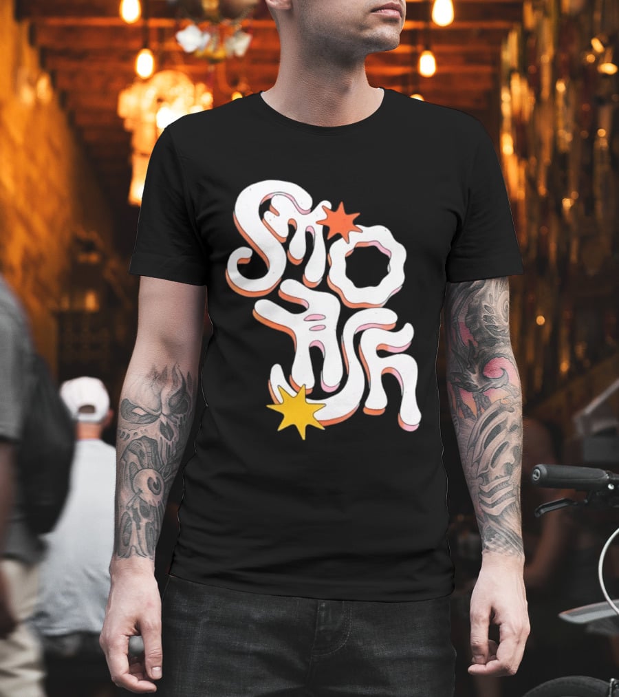 Stash Groovy 70s Retro Psychedelic Style With Stars T-Shirt