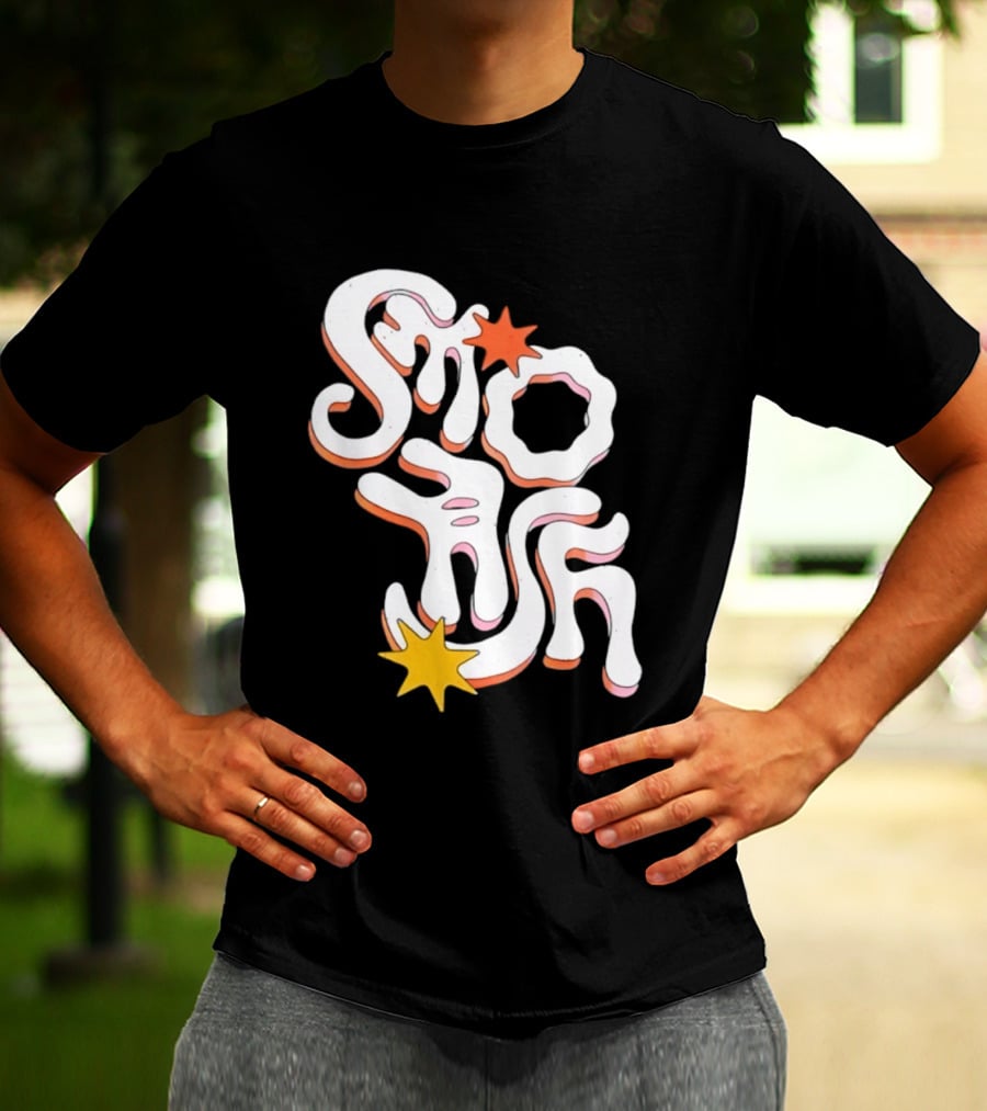 Stash Groovy 70s Retro Psychedelic Style With Stars T-Shirt