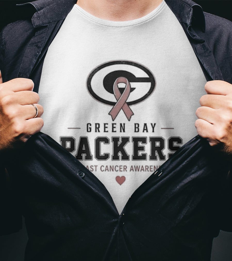 Green Bay Packers Breast Cancer Awareness Faith Over Fear Hope Over Everything T-Shirt