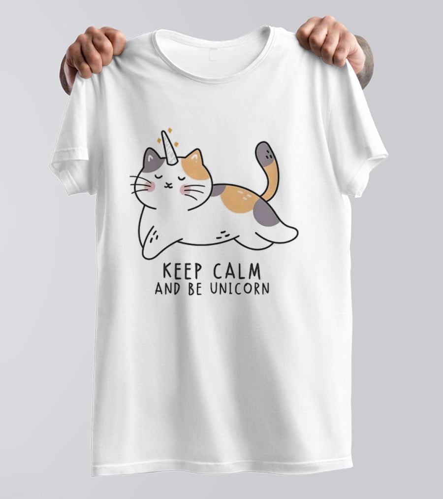 Keep Calm And Be Unicorn Cat Magical Kitten T-Shirt