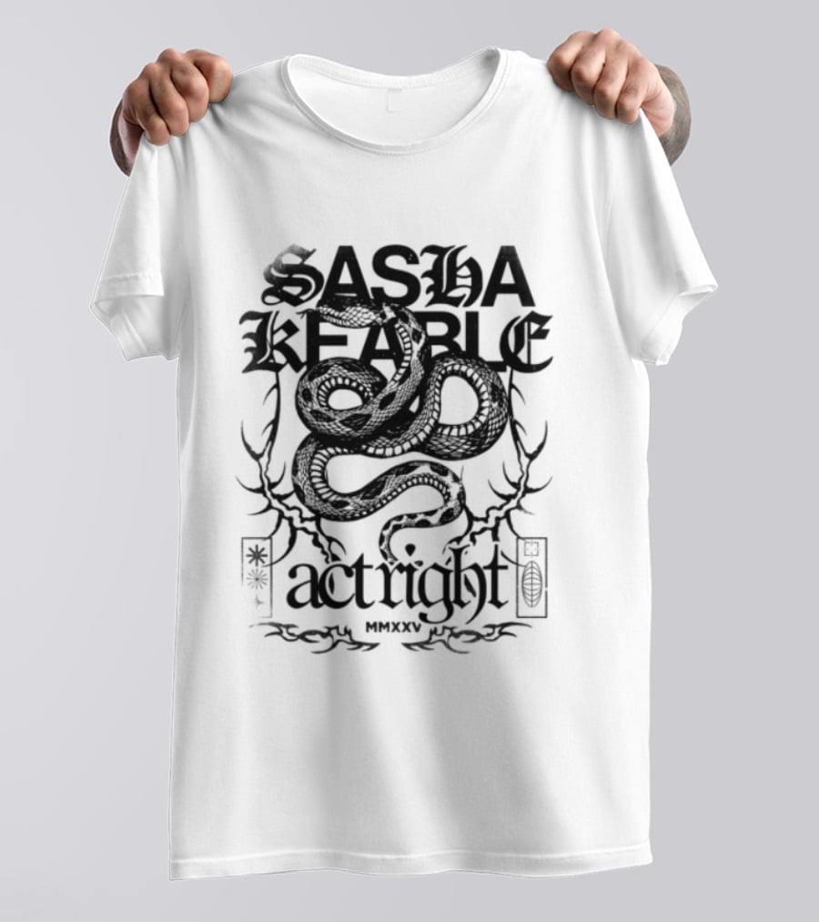 Sasha Keable Act Right US Tour White Snake T-Shirt