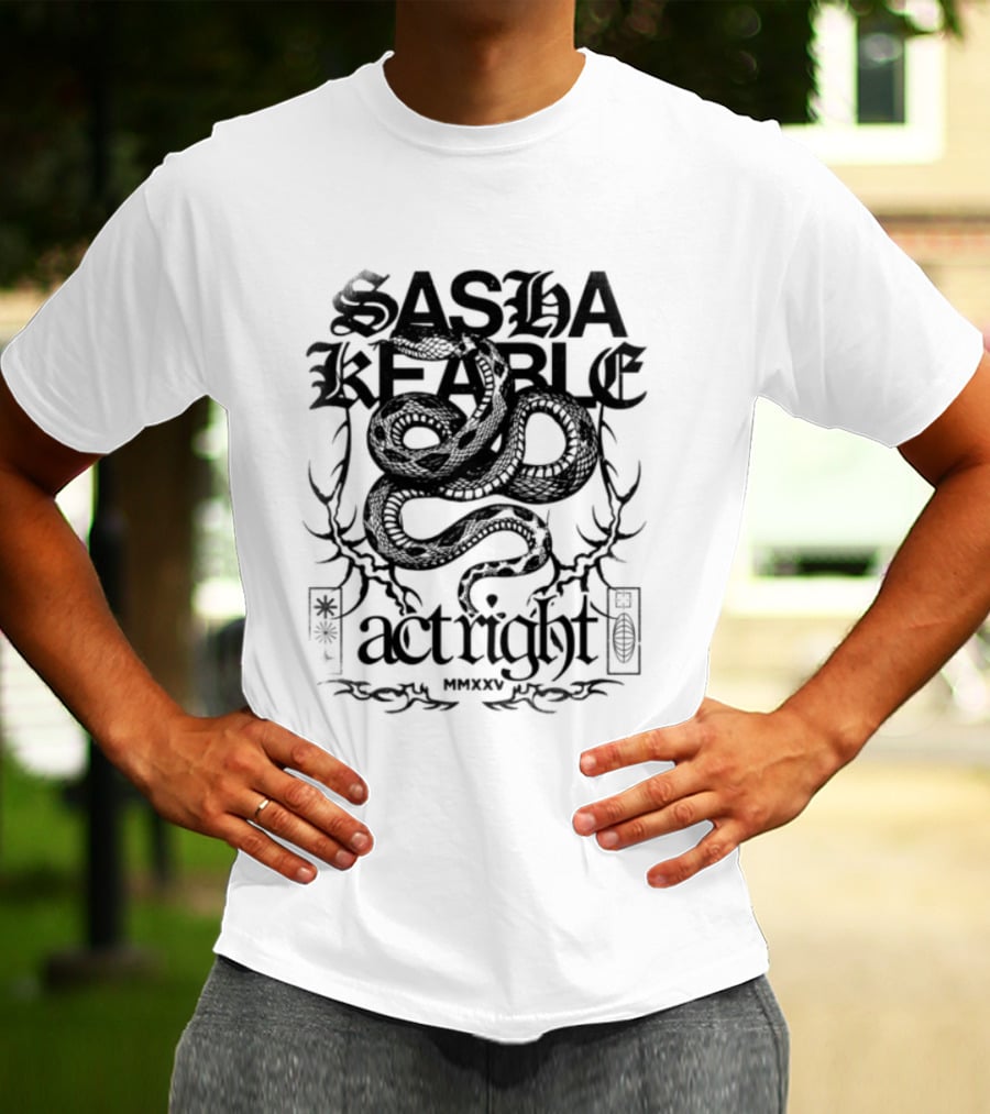 Sasha Keable Act Right US Tour White Snake T-Shirt