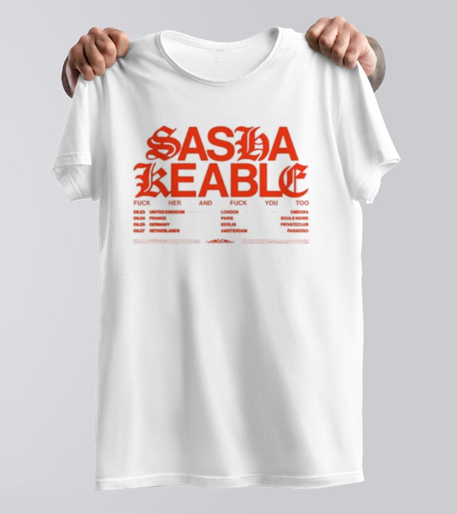 Sasha Keable 2024 Tour Dates And Locations List T-Shirt