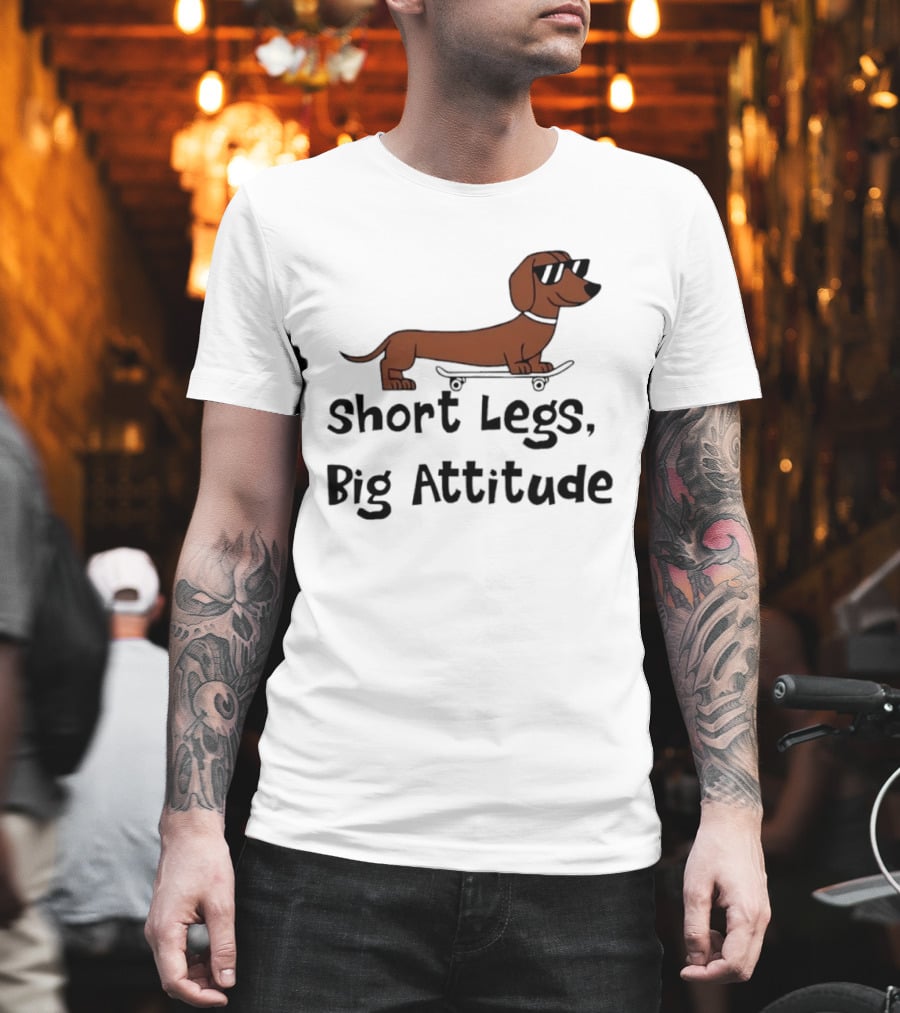 Dachshund Skater Short Legs Big Attitude T-Shirt
