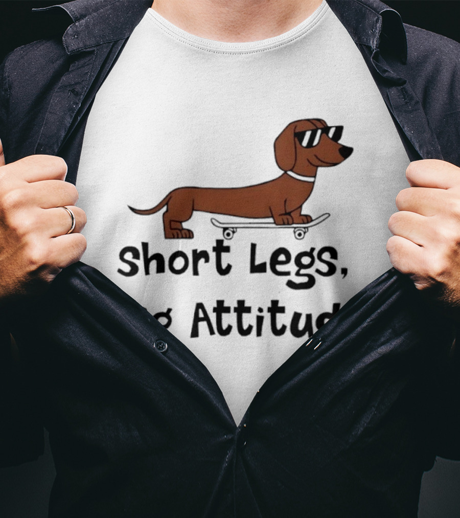 Dachshund Skater Short Legs Big Attitude T-Shirt