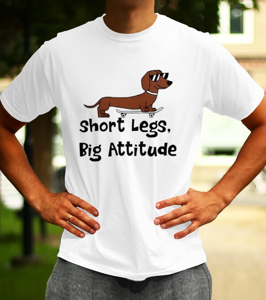 Dachshund Skater Short Legs Big Attitude T-Shirt