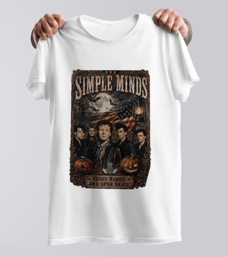 Simple Minds Band Ghost Roads And Open Skies Vintage American Flag T-Shirt