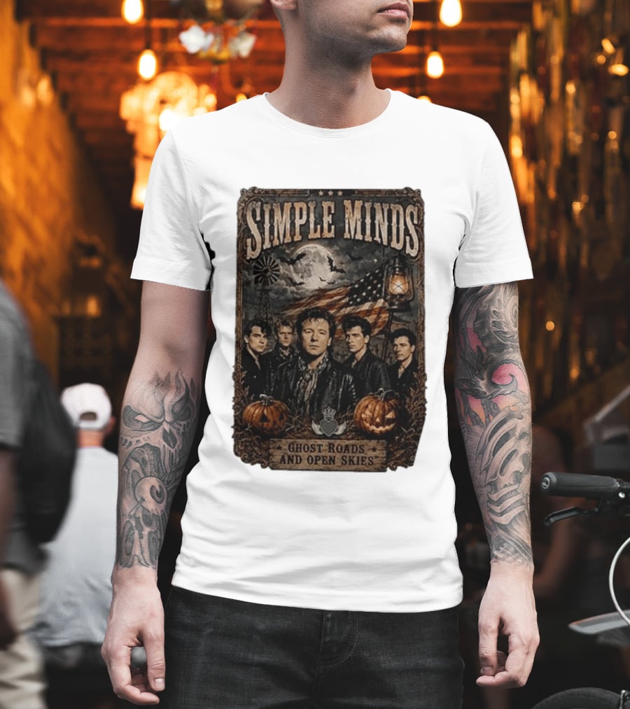 Simple Minds Band Ghost Roads And Open Skies Vintage American Flag T-Shirt