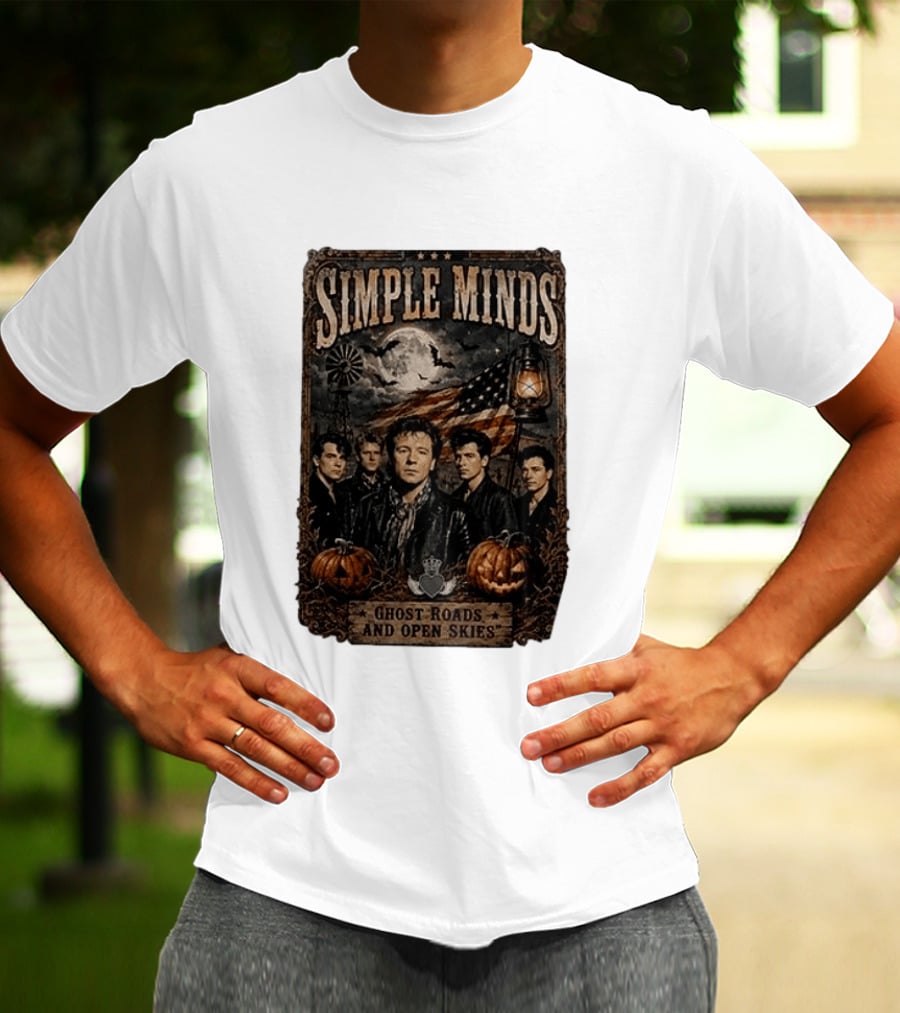 Simple Minds Band Ghost Roads And Open Skies Vintage American Flag T-Shirt