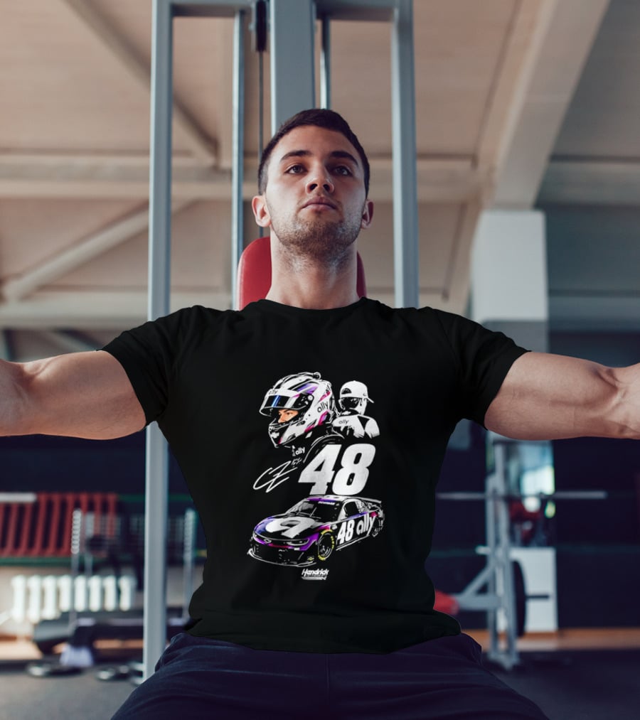 Alex Bowman 48 Ally Racing Helmet Car Hendrick Motorsports T-Shirt