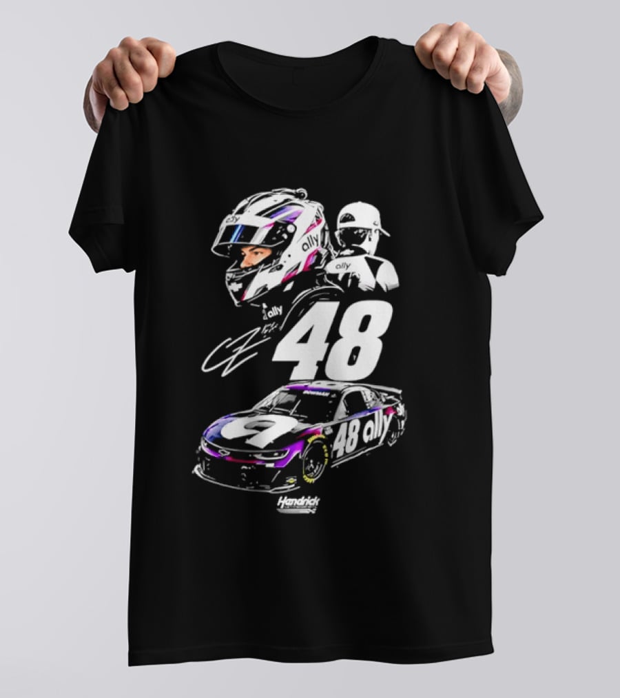 Alex Bowman 48 Ally Racing Helmet Car Hendrick Motorsports T-Shirt