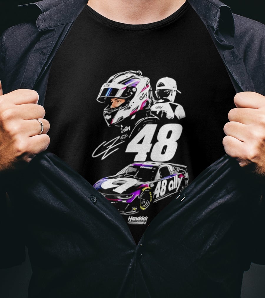 Alex Bowman 48 Ally Racing Helmet Car Hendrick Motorsports T-Shirt