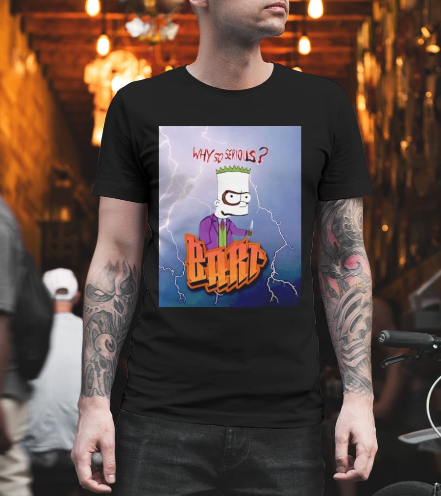 Bart Simpson Why So Serious Joker Lightning Mashup T-Shirt
