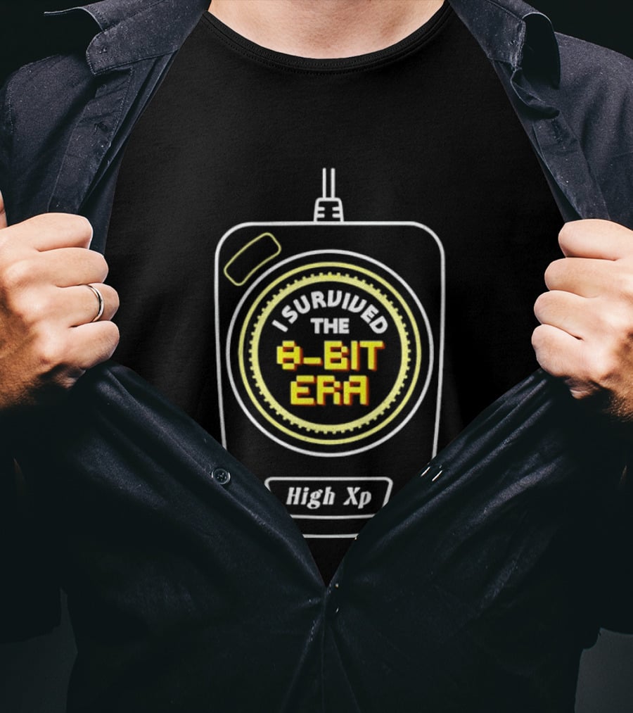 I Survived The 8 Bit Era High XP Retro Gaming Nostalgia T-Shirt