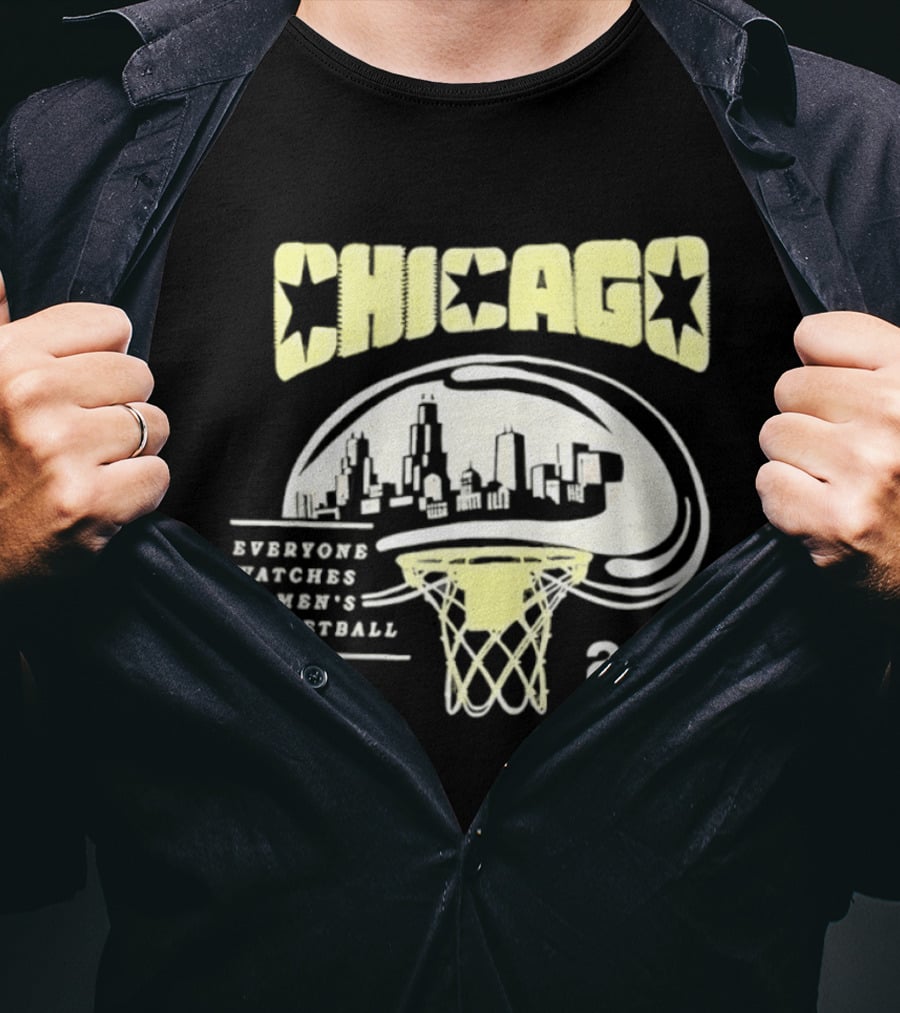 Chicago Everyone Es Women's Basketball 2026 Skyline And Basketball Hoop T-Shirt