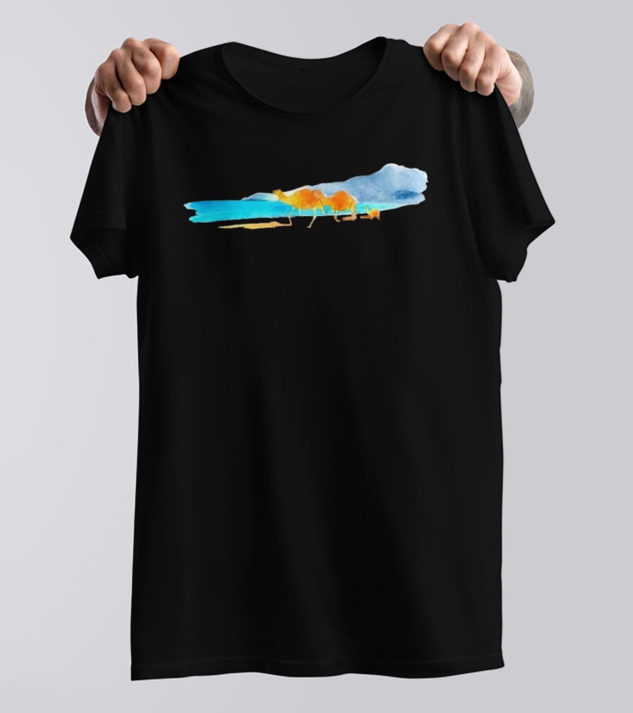 Oman Camel Limited Edition Watercolor Landscape T-Shirt