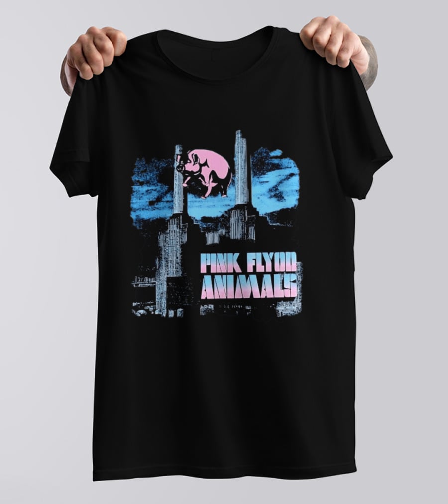 Pink Floyd Animals Album Cover Flying Pig Battersea Power Station T-Shirt