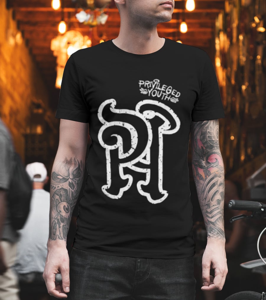 Privileged Youth Shaka Wear White Puff Oversized PA T-Shirt