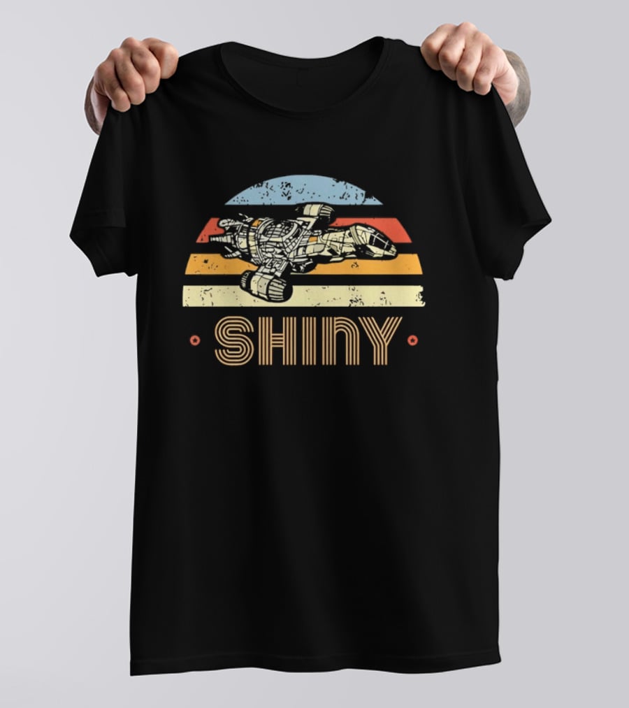 Firefly Serenity Shiny Sci Fi Spaceship Retro Stripes T-Shirt