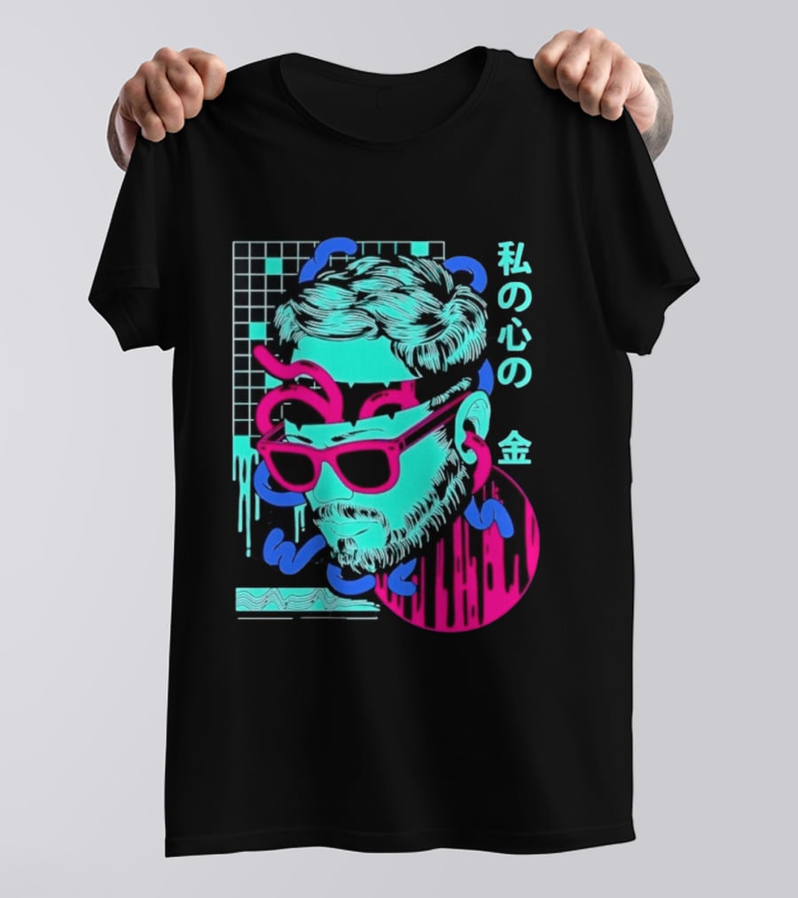 Vaporwave Aesthetic Japanese Text My Heart's Money Neon T-Shirt