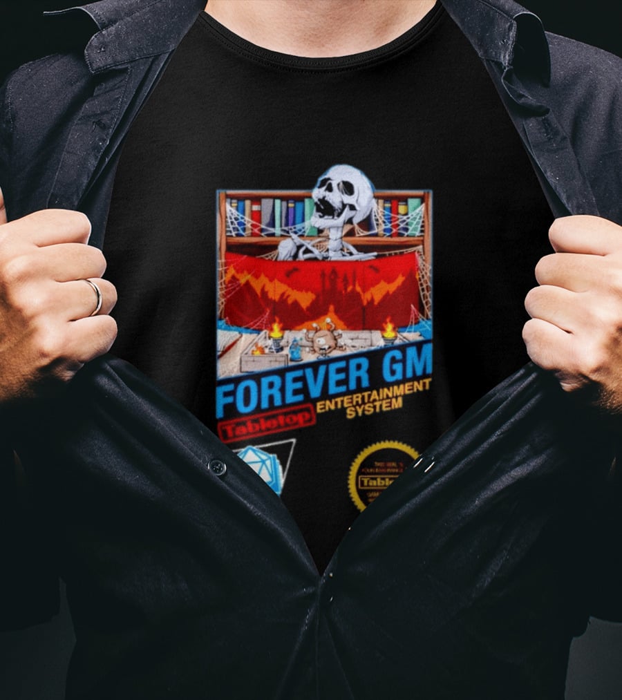 Forever GM Tabletop Entertainment System TTRPG Series Game Playbooks Dice T-Shirt