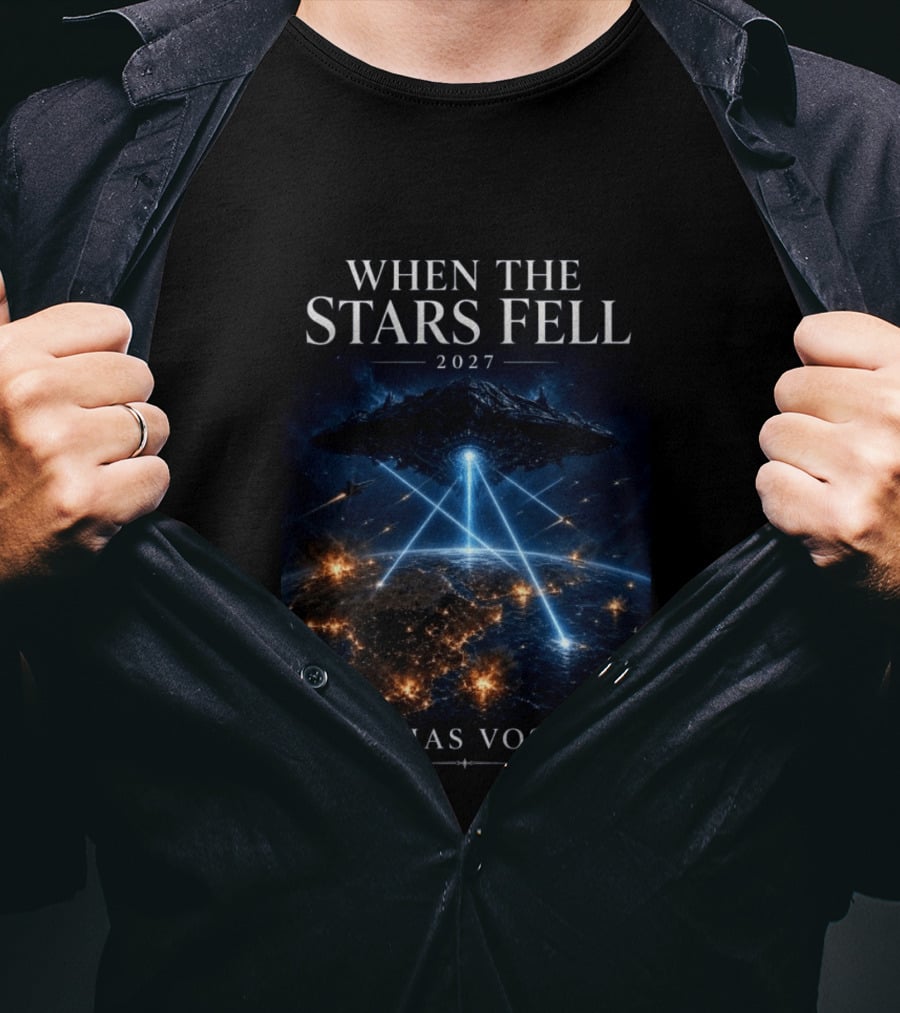 When The Stars Fell 2027 Alien Invasion Elias Voss Spaceship Earth Attack T-Shirt