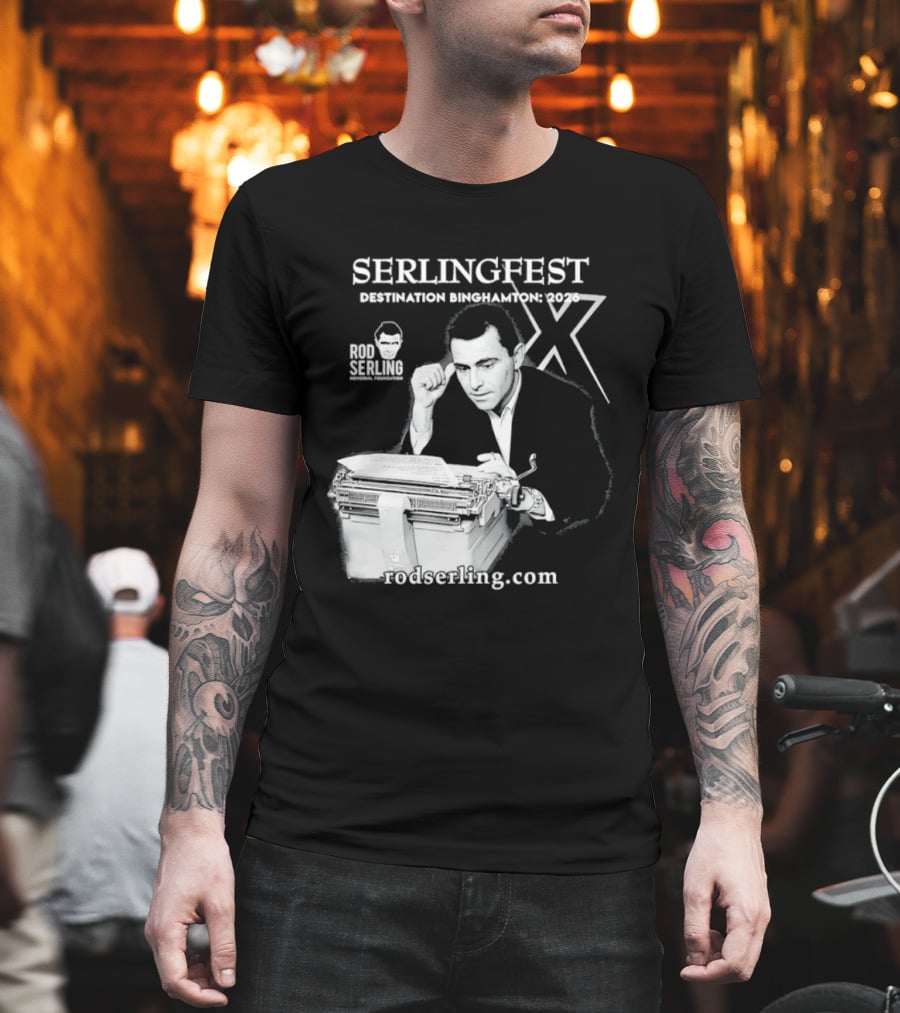 Serlingfest Destination Binghamton 2026 Rod Serling Classic Typing Image T-Shirt
