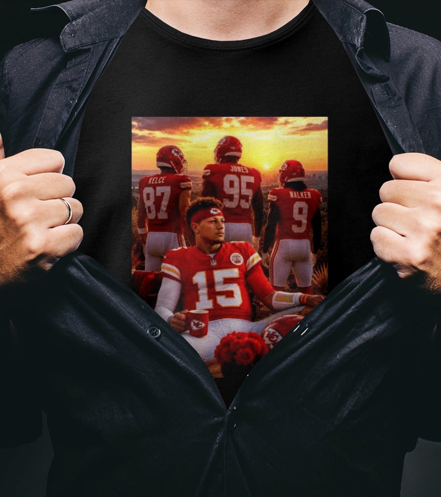 Good Morning Chiefs Kingdom Patrick Mahomes Kelce Jones Walker 87 95 9 15 T-Shirt