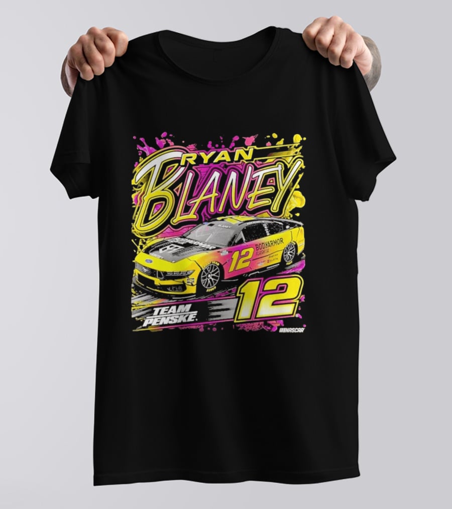 Ryan Blaney Team Penske BodyArmor Flash I.V. Car Number 12 NASCAR T-Shirt