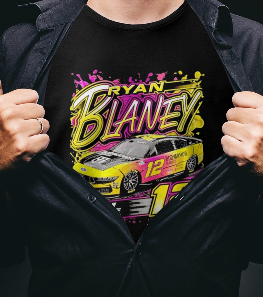Ryan Blaney Team Penske BodyArmor Flash I.V. Car Number 12 NASCAR T-Shirt