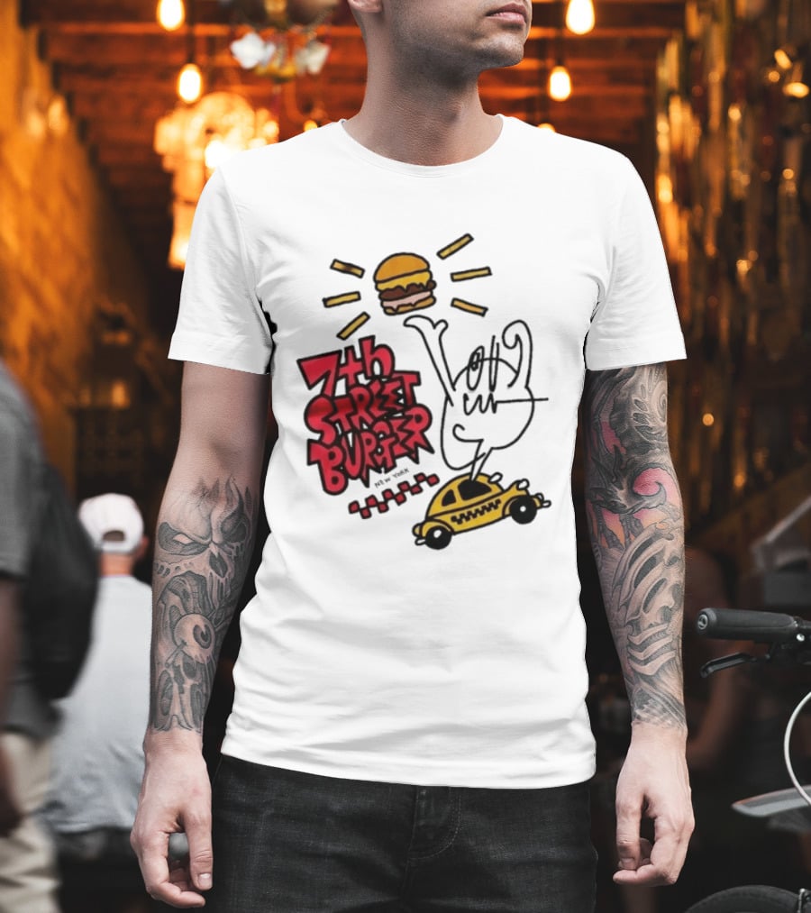 7th Street Burger Taxi With Burger And Sunbeam T-Shirt