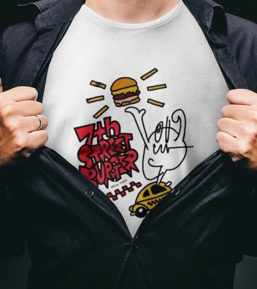 7th Street Burger Taxi With Burger And Sunbeam T-Shirt
