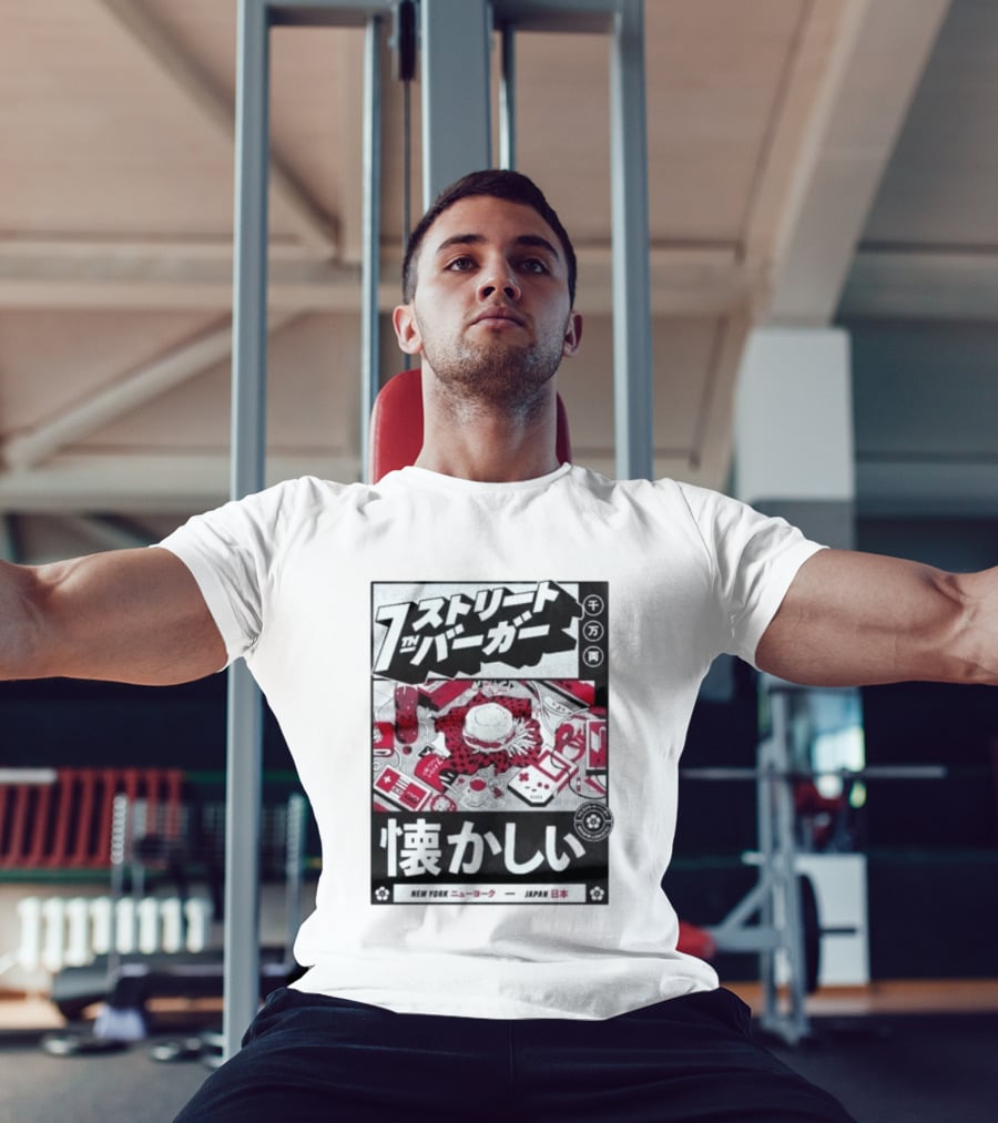 Natsukashii Street Burger New York Japan Retro Gaming T-Shirt