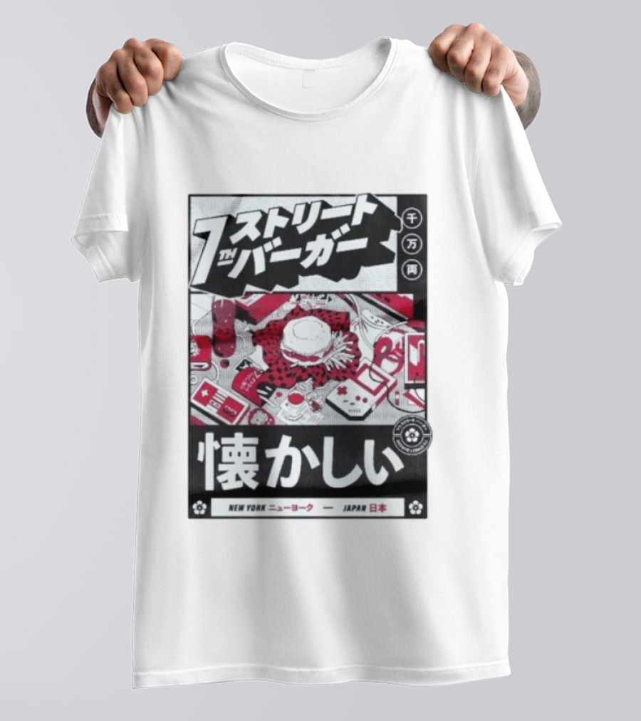 Natsukashii Street Burger New York Japan Retro Gaming T-Shirt