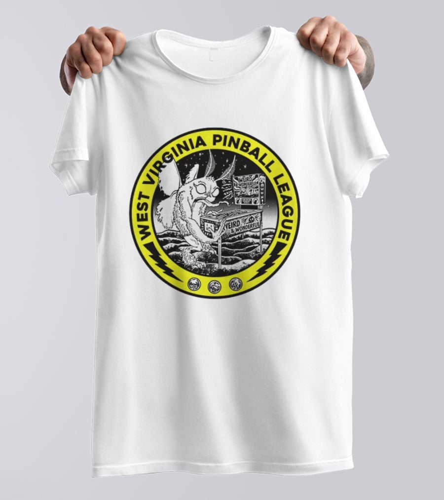 West Virginia Pinball League Mothman Weird Wonderful T-Shirt
