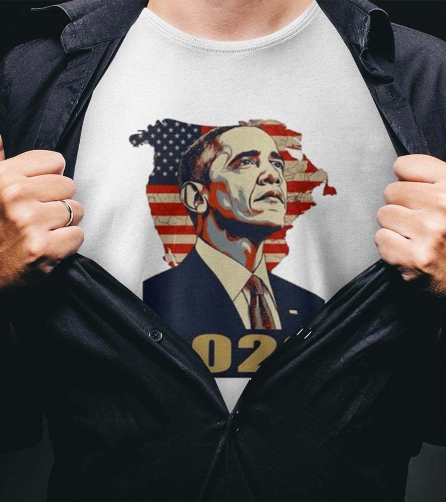 Obama 2028 With American Flag T-Shirt