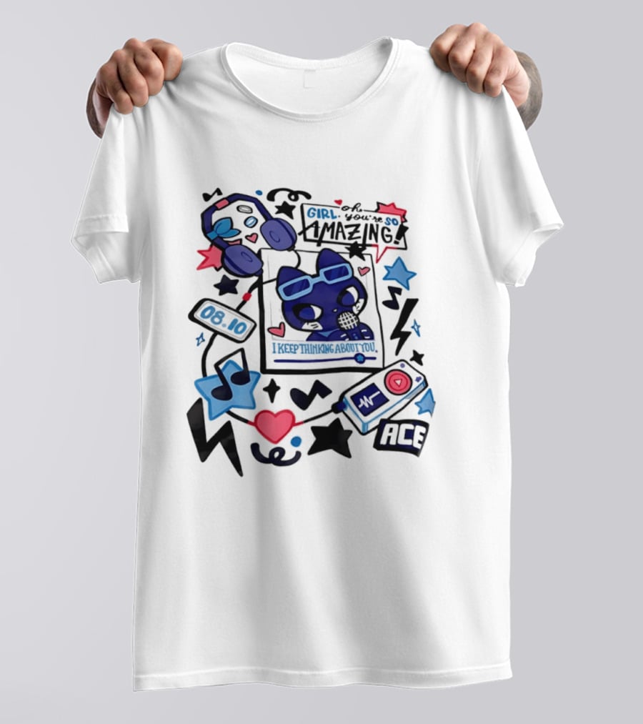 Oh Girl You're So Amazing Ace 0810 Music Style Retro Audio Visuals T-Shirt