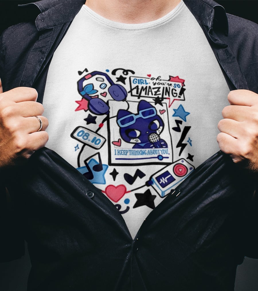 Oh Girl You're So Amazing Ace 0810 Music Style Retro Audio Visuals T-Shirt