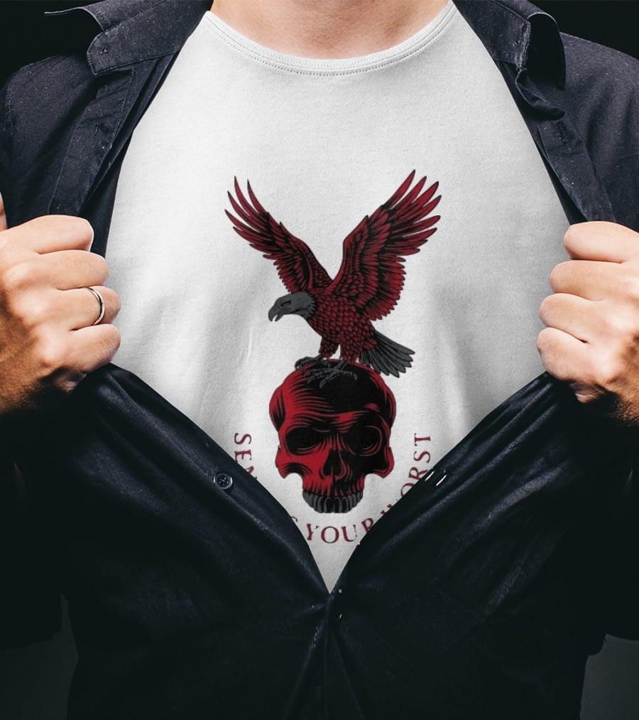 Send Us Your Worst Eagle And Skull Gothic T-Shirt