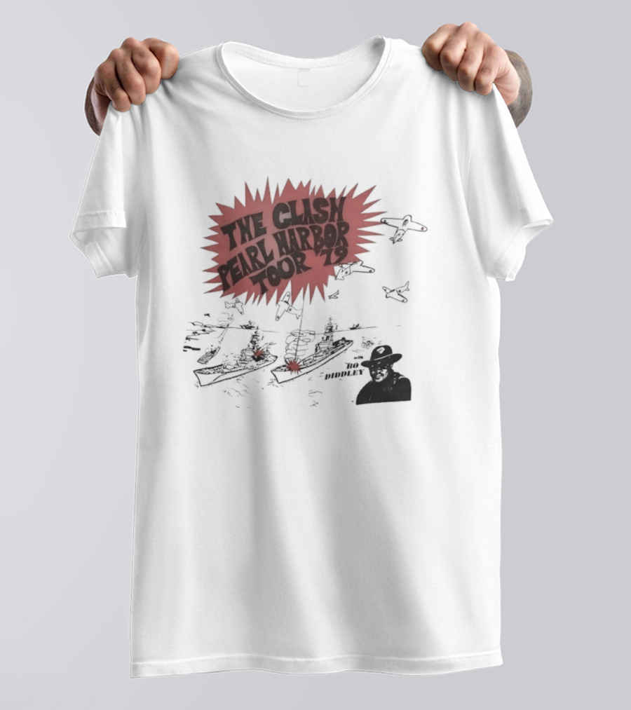 The Clash Pearl Harbor Tour 79 Bo Diddley Live Concert Vintage Punk Rock Music T-Shirt