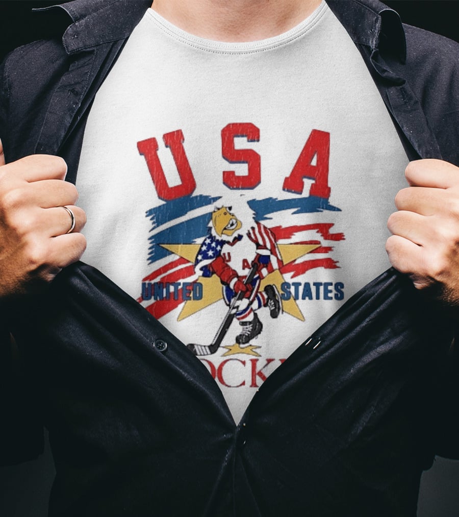 USA United States Hockey Eagle Distressed T-Shirt