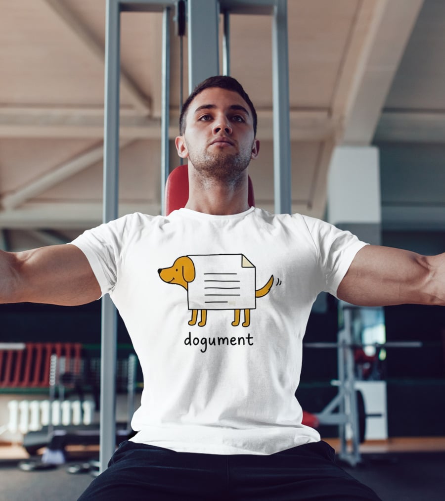 Dogument Dog Paper Pun Document Office T-Shirt