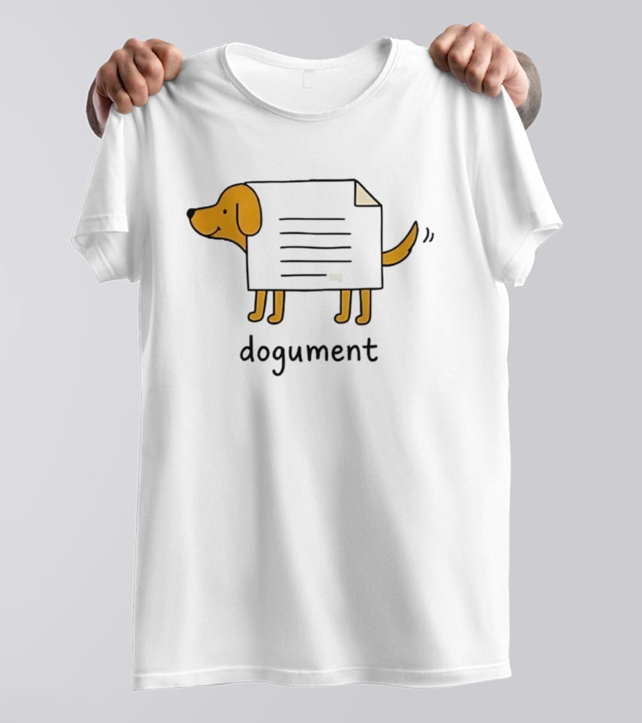 Dogument Dog Paper Pun Document Office T-Shirt